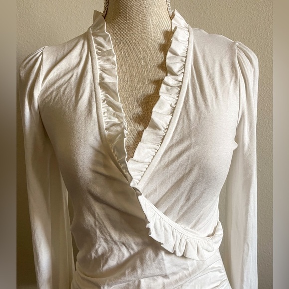 NWT Boden Frill Neck Wrap Blouson Top | Size 4 - Picture 3 of 12